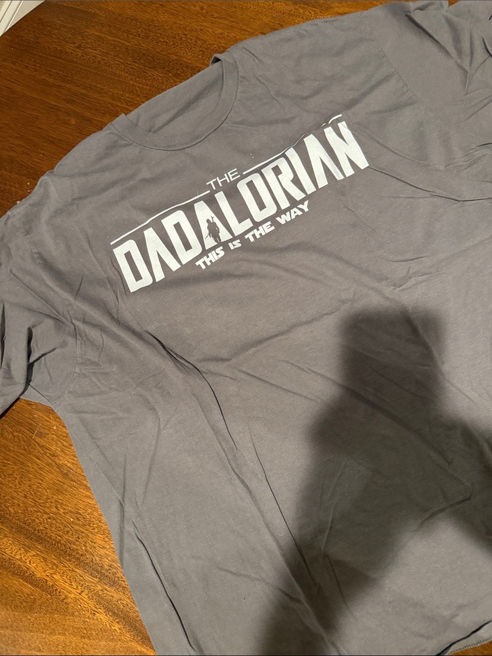 Star Wars The Dadlorian Short Sleeve T-Shirt - Gray with White Graphic